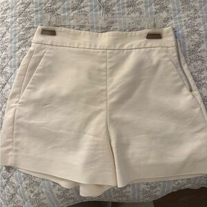 Zara High Waist Cream Shorts